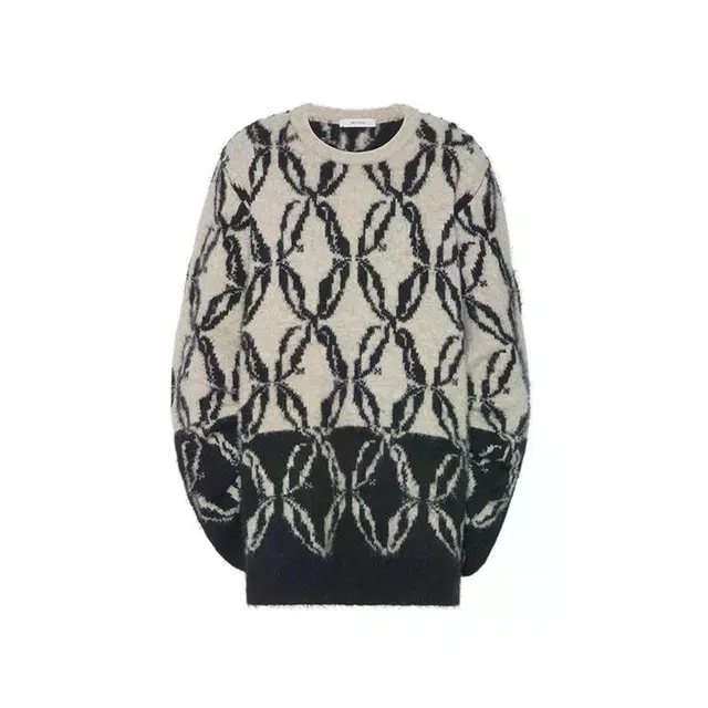 美洋 宽松圆领撞色毛衣 女款