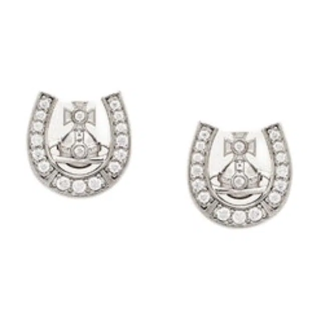 Vivienne Westwood Mare Saturn Hoop Earrings Silver