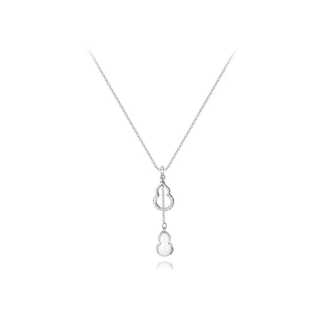 【纯银999 | 转运葫芦】 六桂福珠宝 小众设计经典百搭学生日常高级感简约精致轻奢平安通勤约会温柔气质可调节锁骨链#好运 足银 项链 女款