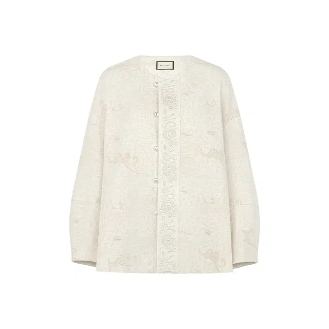 美洋 浮雕金丝提花羊毛夹克 女款