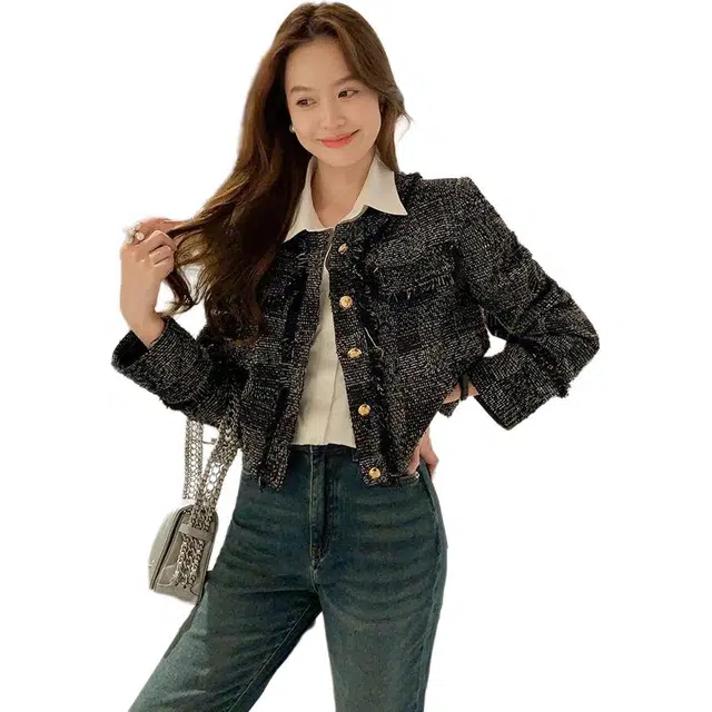 美洋 编织复古金扣夹克 女款