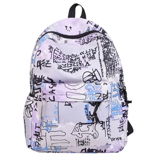 帕克熊 韩版旅行潮牌大容量日系 帆布拼织物 背包双肩包 常规 男女同款情侣款 紫色/灰色/蓝色/黑色