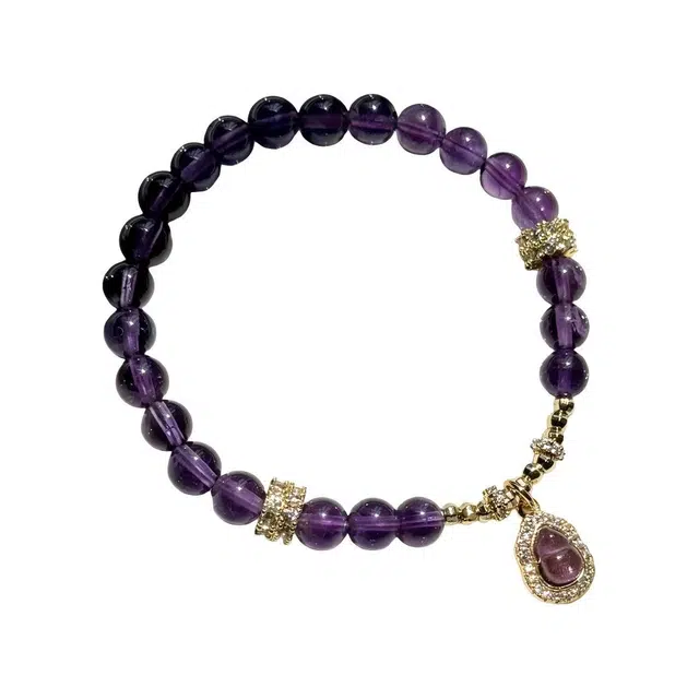 陌阡雪 【紫气东来】新中式气质轻奢高级感 本命年  精致优雅显白高级感  学业事业顺利上岸 增强磁场#好运天然 紫水晶 手串 女款