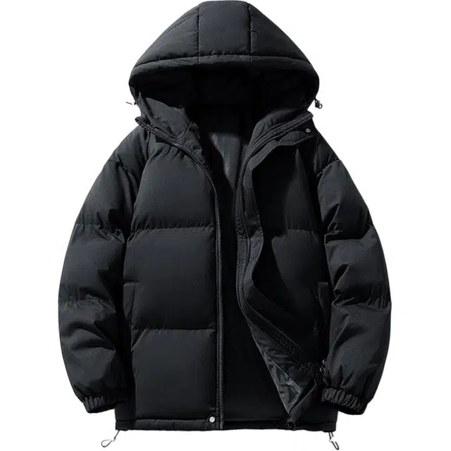 金盾 面包纯色冬装棉衣潮流情侣款连帽棉服 男女同款