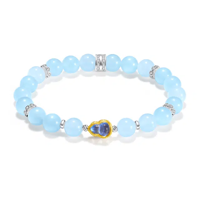 【普陀山官方已过香】 普陀山文创 潮流时尚福禄双全 国潮精美气质#好运 玉髓 玉石手串 男女同款情侣款