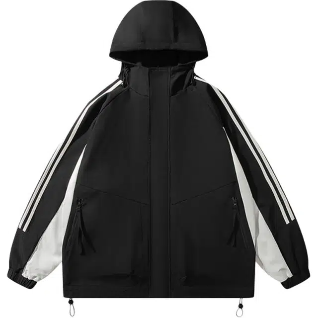 奇迹街区 日系街头复古连帽机能风工装夹克外套 男女同款