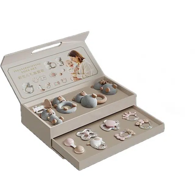 锦象鹤 摇铃牙胶安抚礼盒 婴儿手抓球