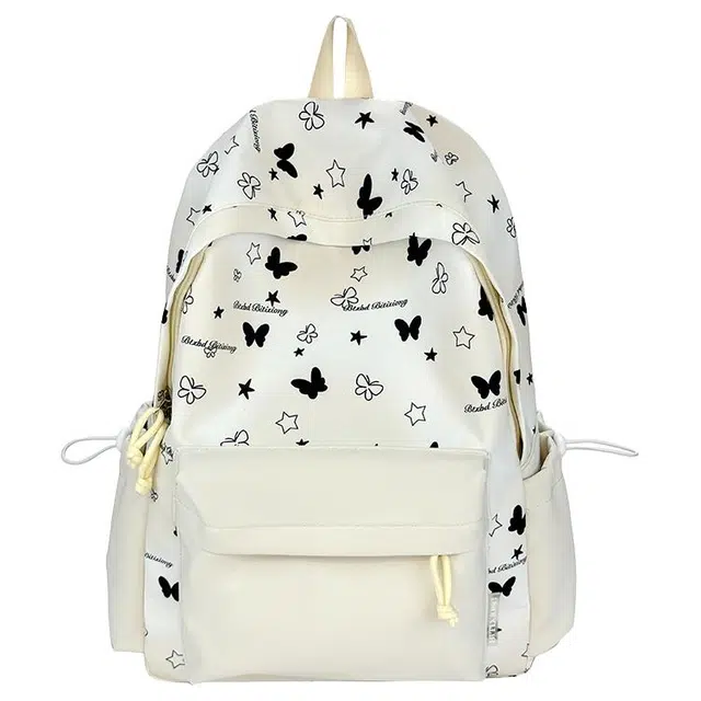 帕克熊 蝴蝶印花百搭时尚学生通勤上课 牛津布 书包背包双肩包 女款 多色