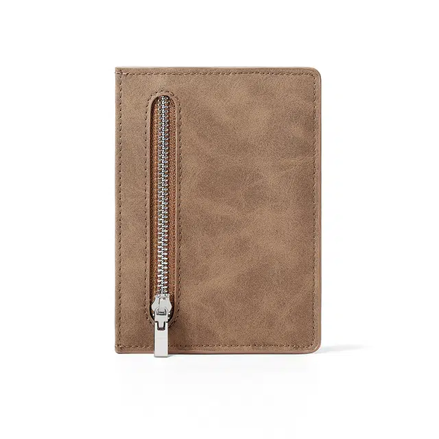 马莎兰缇 小巧简约纯色商务高级多卡位 合成革 卡包 男款 咖啡色