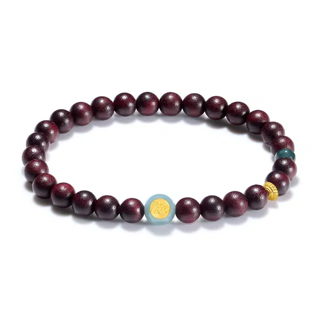 【普陀山官方已过香】 普陀山文创 复古典雅祥和安宁吉祥如意细密纹理禅意紫气迎瑞个性紫檀佛珠#好运 紫檀属 手串 男女同款情侣款