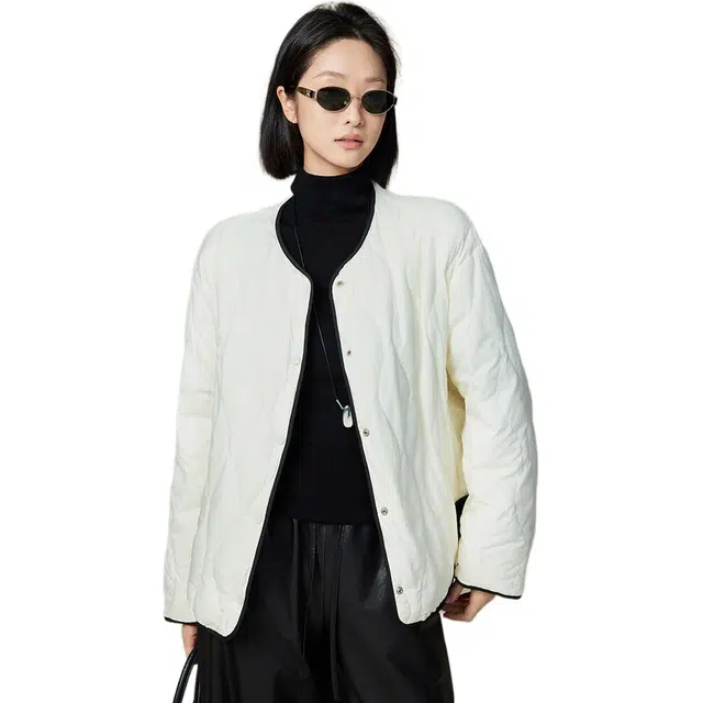 美洋 黑白巧鹅绒正反两穿羽绒服 女款