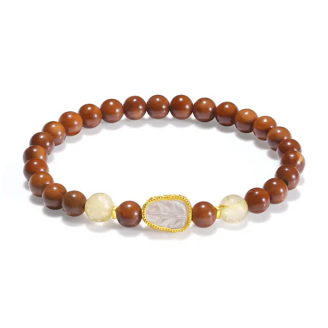 【普陀山官方已过香】 普陀山文创 金玉满堂新中式财星高照精致雕刻独特树叶迎财神一夜暴富事业高升#好运 库克 菩提类手串 男女同款情侣款