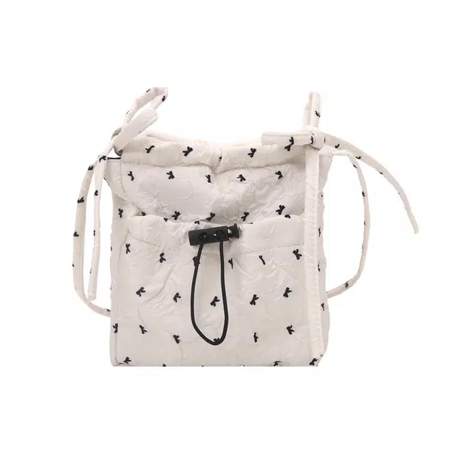 度森袋鼠 潮流时尚蝴蝶结褶皱韩系洋气简约通勤 尼龙 斜挎单肩包 常规 女款 多色