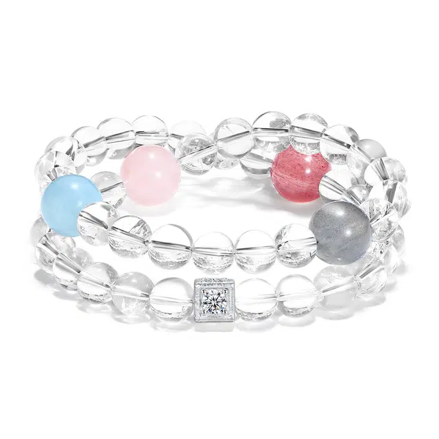 【普陀山官方已过香】 普陀山文创 平心静气宁静致远新中式净化磁场能量加持时来运转清雅个性#好运处理 白水晶 手串 男女同款情侣款