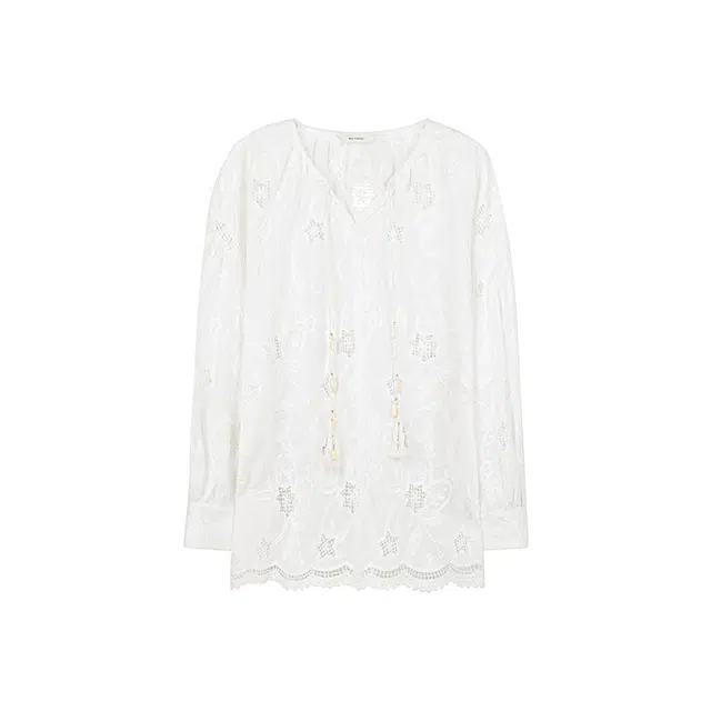 美洋 蕾丝衫浪漫诗意立体绣花衬衫 女款
