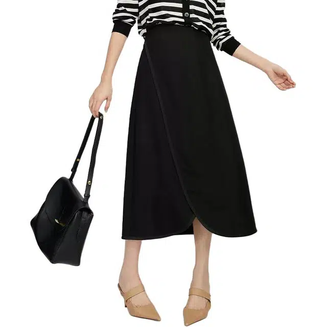 美洋 半身裙不规则开叉休闲长裙 女款
