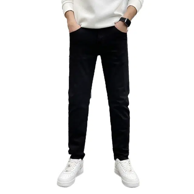 吉肯蒂 秋冬款高端印花男士宽松直筒休闲长裤子牛仔裤 男款