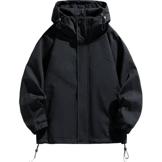 金盾 拼色登山户外防水防风连帽夹克 男女同款