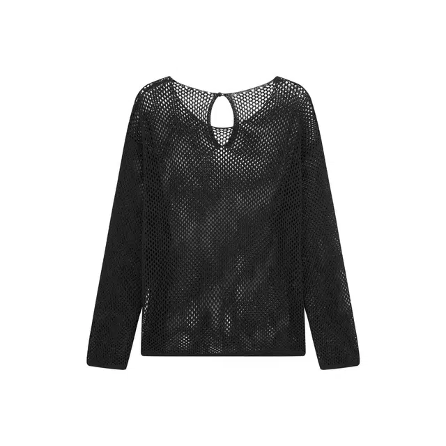 美洋 镂空钩花半透视针织衫 女款