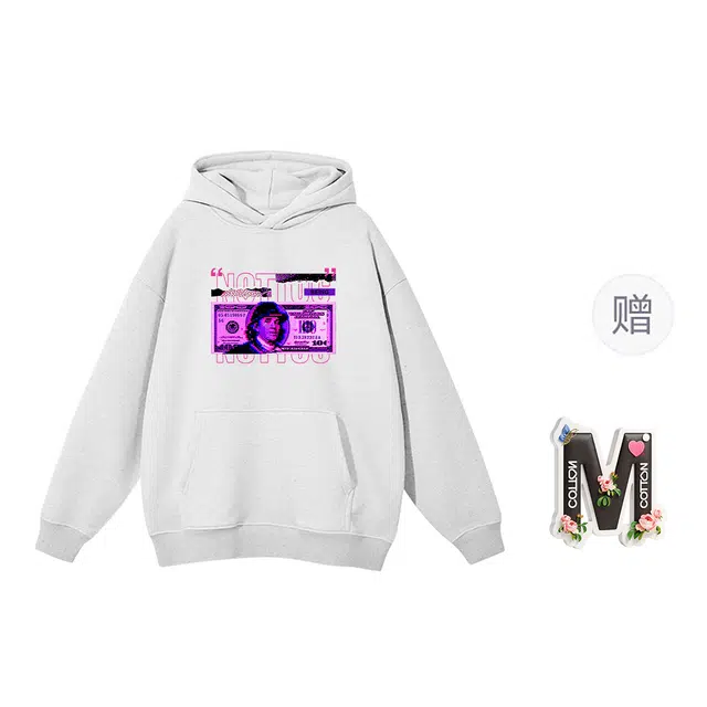 棉购 秋冬加绒加厚学生美式帽衫情侣装重磅宽松上衣宽松街头时尚潮流卫衣 男女同款