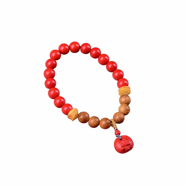 茂琼 岁岁欢愉 精品本命蛇如意锁高含量设计高档小众百搭高级感#好运 朱砂 手串 男女同款情侣款