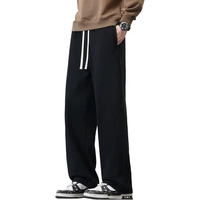 金盾 港风宽松直筒阔腿拖地潮流卫裤休闲裤 男款