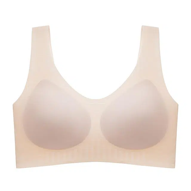 慕梵度 无痕固定杯内衣女无钢圈软支撑聚拢提拉轻薄透气大胸显小背心式运动大码文胸 女款