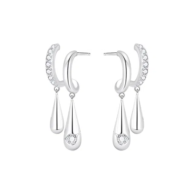 饰伴 冷淡风水滴形轻奢小众设计感高级气质耳饰甜美 合金 耳环 女款