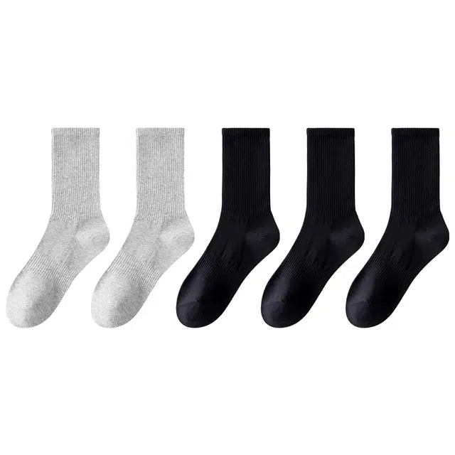 顶瓜瓜 高弹亲肤抗菌防臭束腰设计防滑不勒抗起球透气高筒袜 男女同款 组合装