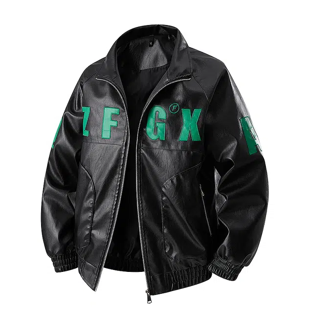 金盾 机车服外套嘻哈潮流街头长袖皮衣 男款