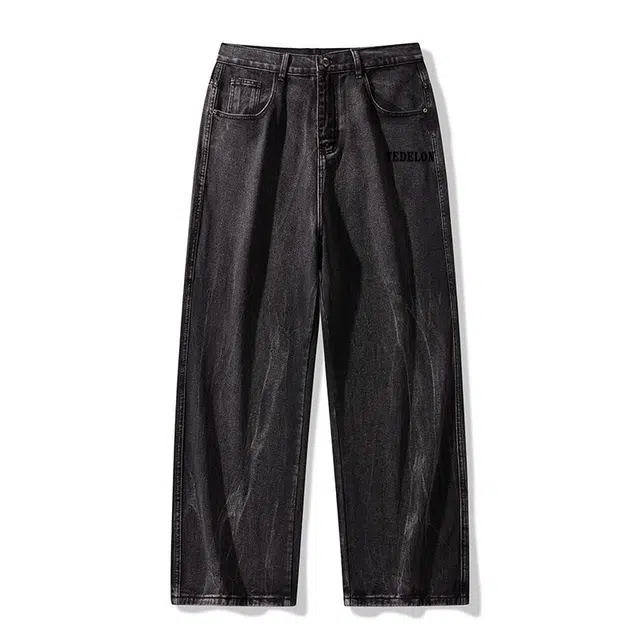 太子龍 纯色简约舒适百搭宽松柔软气质高端弹力青少年日常出行穿搭牛仔裤 男款