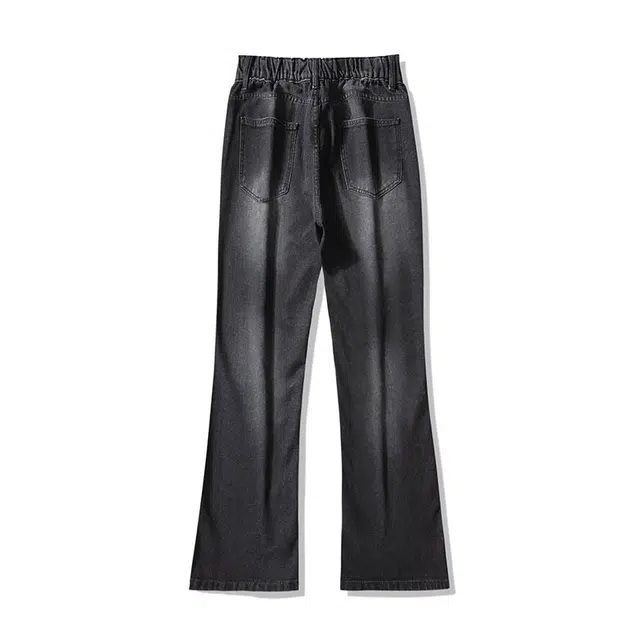 太子龍 美式经典复古高街基础款无性别主义设计通勤百搭透气舒适弹力微喇牛仔裤 男女同款