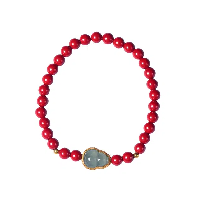 茂琼 精品帝王砂高含量小米珠搭配银 小众高级感#好运 朱砂 手串 男女同款情侣款