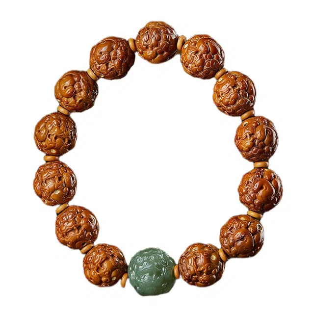 宣华意 招财貔貅 国潮新中式复古风文艺典雅 雕刻原籽文玩佛珠盘玩转运单圈 财源广进 日进斗金#好运 紫金鼠 手串 男女同款情侣款