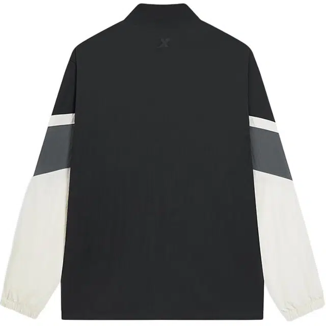 特步 篮球系列 简约宽松舒适立领拼色字母运动风衣 男款