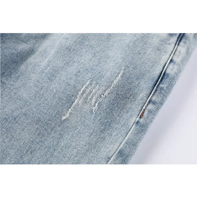 下层基础 美式复古高街风废土水洗弹力显瘦垂感百搭直筒爪痕拖地长裤牛仔裤 男女同款