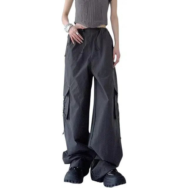 金盾 高街工装裤复古潮流美式多口袋宽松休闲裤 男女同款