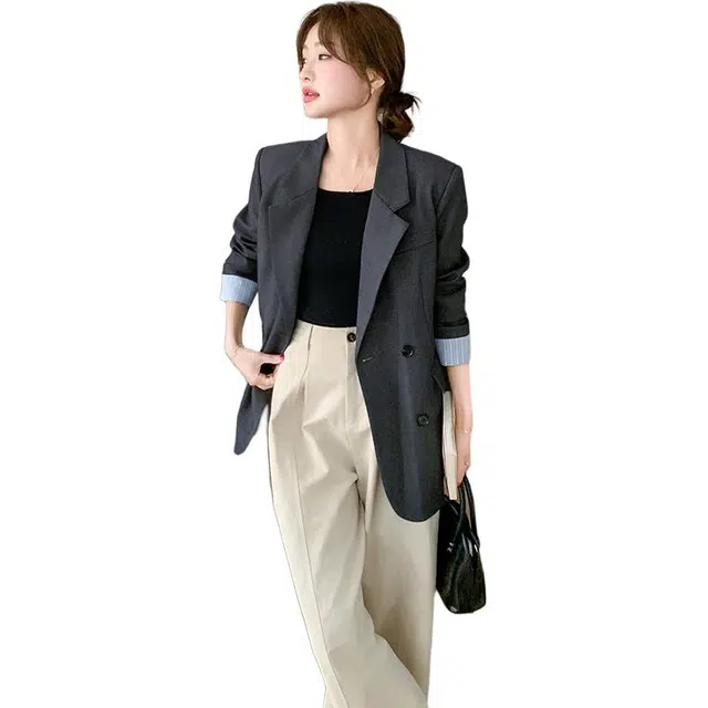 稻草人 设计感小众高级休闲通勤复古风西装 女款