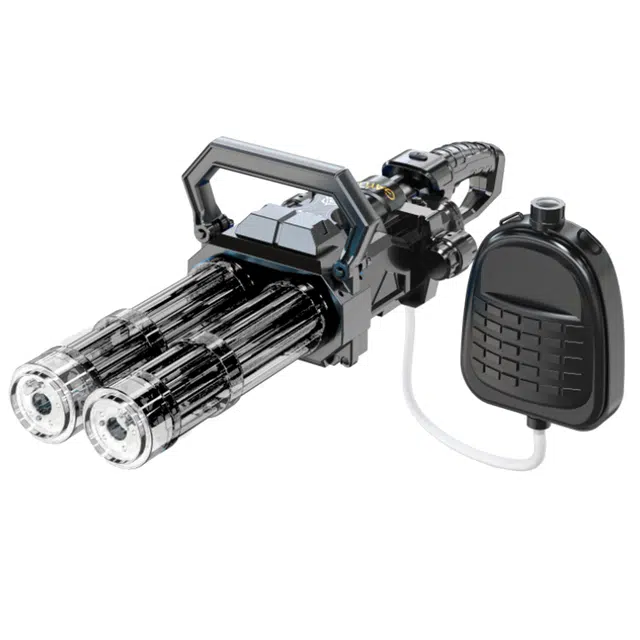 妙贝乐 火光爆闪电动加特林连发水枪  大容量背包 远距离射击 闪光枪管 密封防漏 枪型玩具