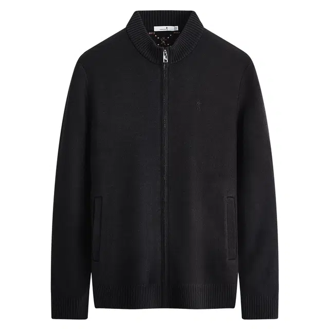 与狼共舞 羊毛简约时尚超柔软立领防风舒适开襟拉链针织毛衣 男款