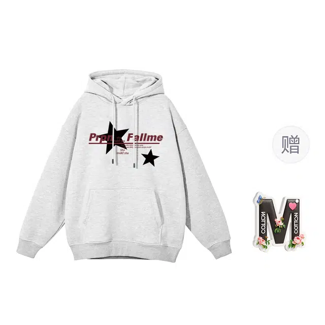 棉购 美式复古连帽宽松小众潮流卫衣 男女同款