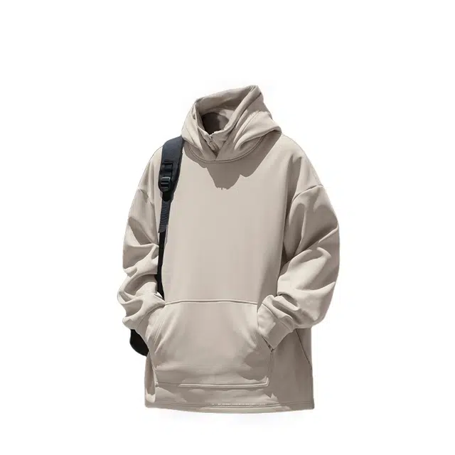 半空山 社恐系列连帽双层领口大口袋美式潮流宽松舒适百搭上衣卫衣 男女同款
