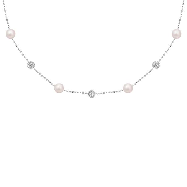 芒果饰品 韩系璀璨满天星珍珠高级感轻奢小众锁骨链配饰 锆石 项链 女款