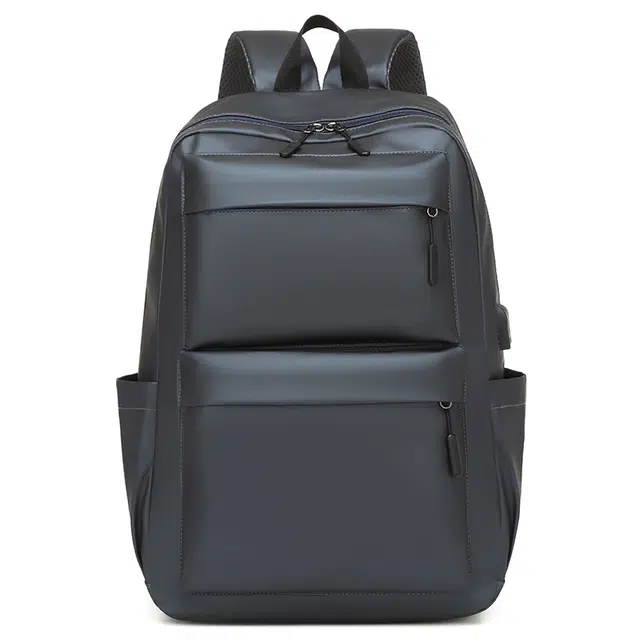 帕克熊 初高中生大学生日常上课书包大容量耐用时尚百搭高级质感 皮膜 双肩包 男女同款情侣款 多色