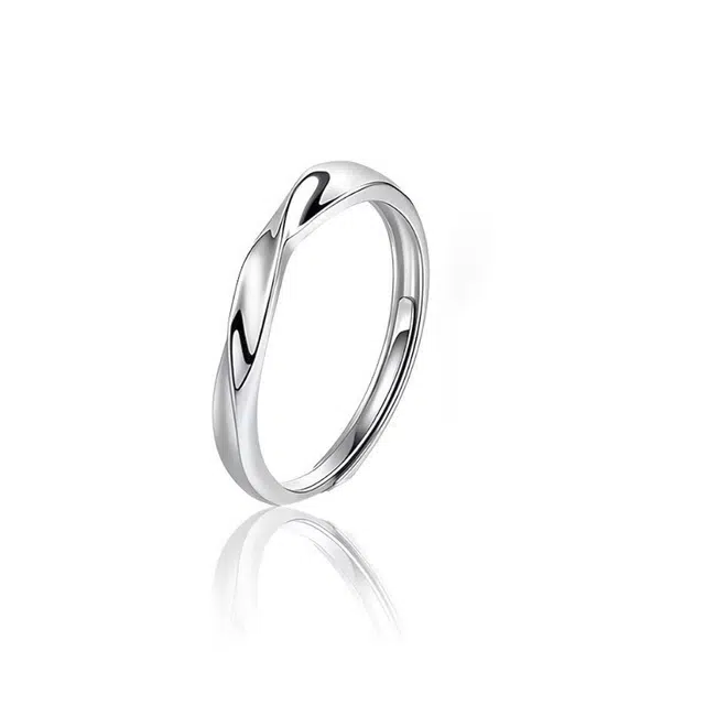 京华录 莫比乌斯环 轻奢优雅大气镶锆开口小众可调节对戒学生官宣告白指环一对 女友七夕限定周年礼盒 锆石 情侣对戒 男女同款情侣款