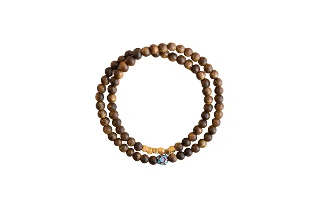 迎百宝 好运莲莲 水逆消散 新中式双圈叠戴文艺民族风百搭通勤 事业学业上岸 鸡翅木 手串 男女同款情侣款