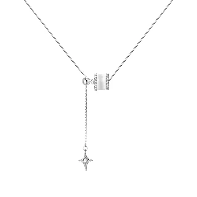 芒果饰品 韩系小蛮腰星芒抽拉式 铜 项链 女款