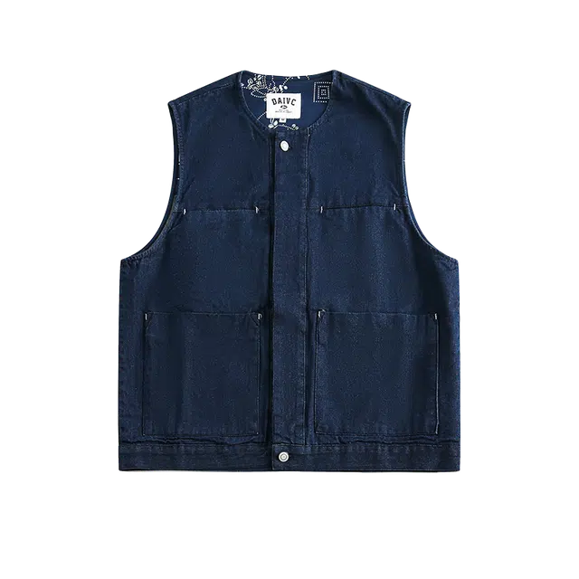 奇迹街区 日系复古多口袋工装马甲开衫外套潮流背心 男女同款