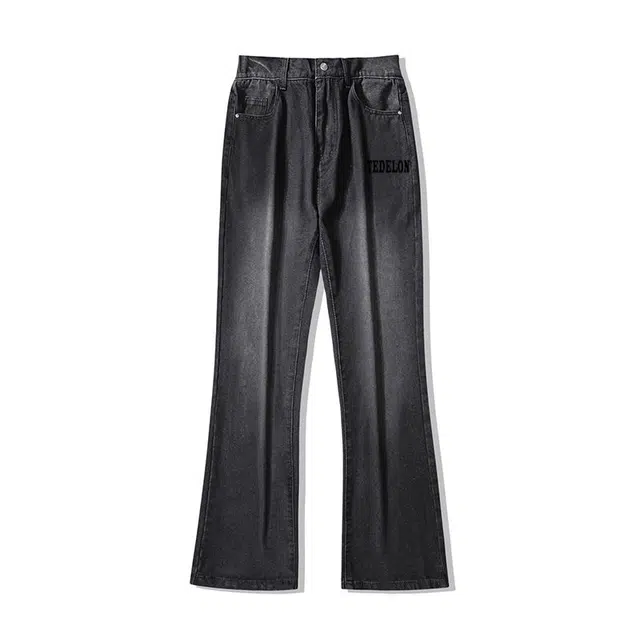 太子龍 美式经典复古高街基础款无性别主义设计通勤百搭透气舒适弹力微喇牛仔裤 男女同款