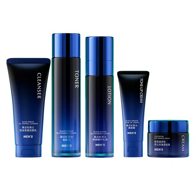 蓝尼芳可 黑云杉男士控油焕颜套盒清爽补水保湿抗皱收缩毛孔水乳护肤品 保湿补水控油